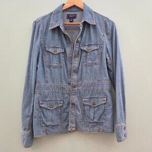 CHAPS DENIM LIGHTWEIGHT JACKET WITH FOUR POCKETS SIZE MEDIUM